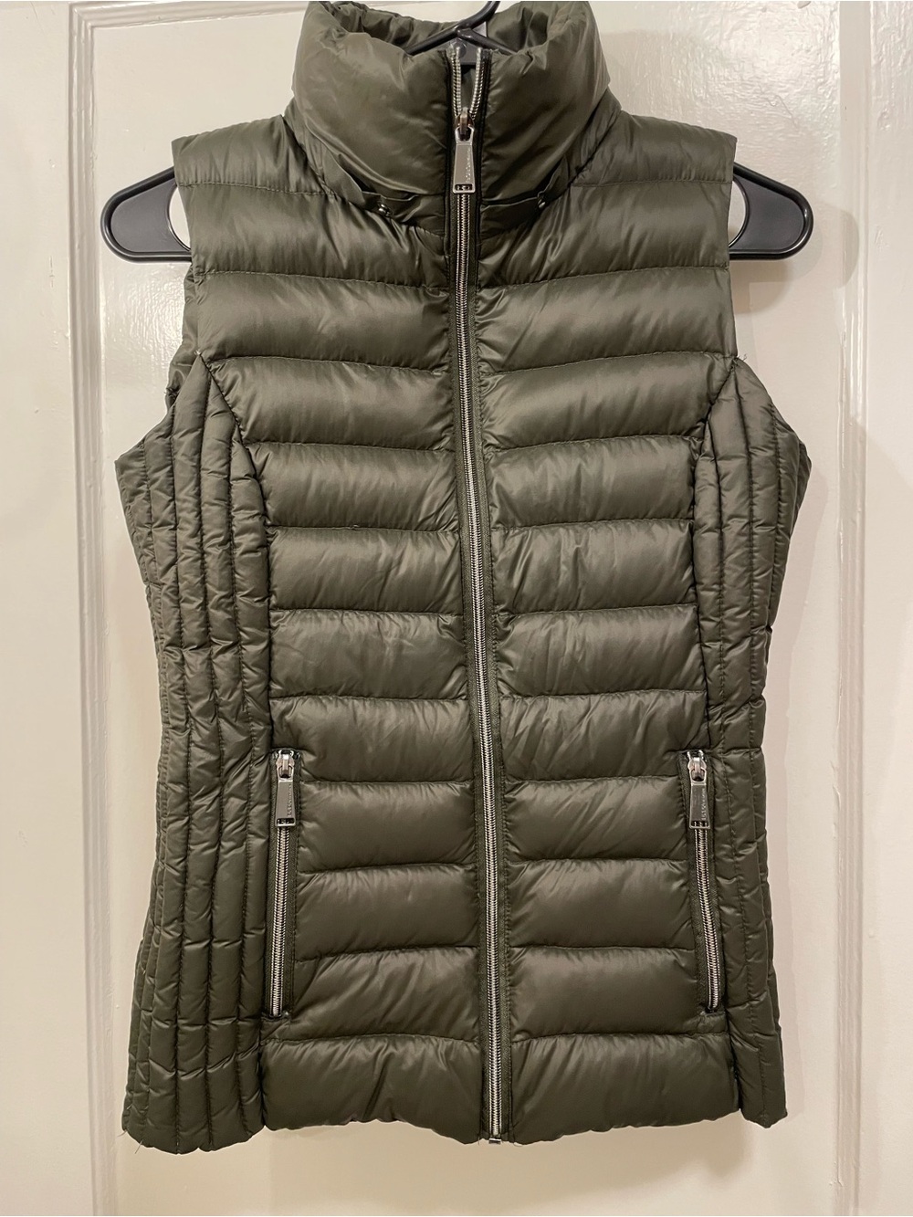 BCBGeneration Quilted Olive Green Puffer Vest